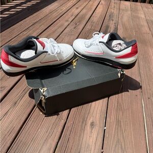 Stylish Kids White and Red Sneakers